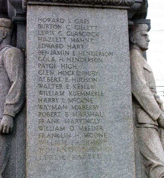 DANVILLE WORLD WAR I MEMORIAL HONOR ROLL STONE A