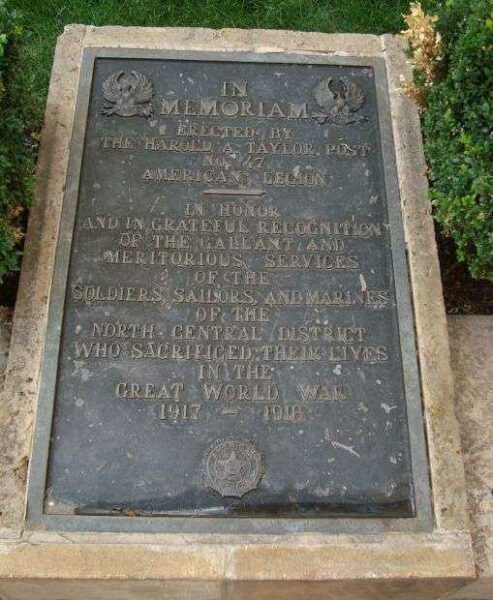 NORTH CENTRAL DISTRICT WORLD WAR I MEMORIAL