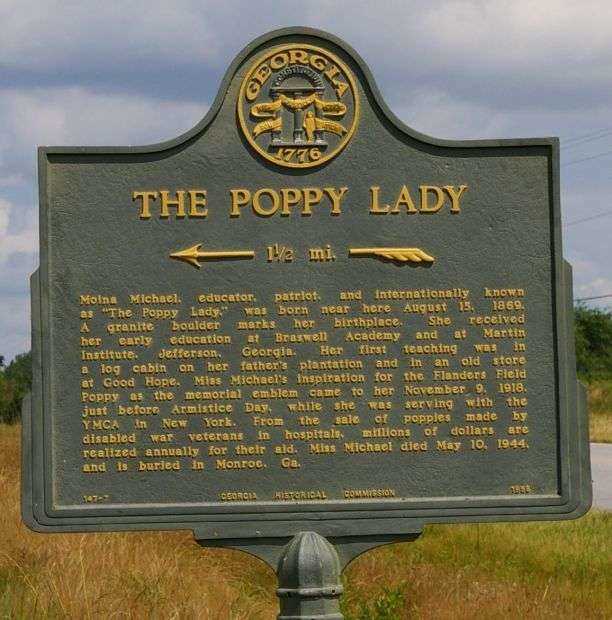 THE POPPY LADY MEMORIAL MARKER