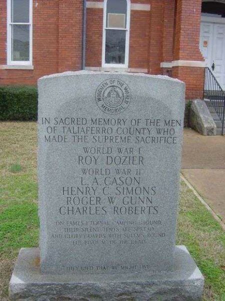 TALIAFERRO COUNTY WORLD WARS MEMORIAL