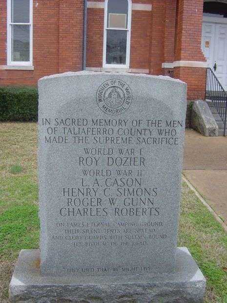 TALIAFERRO COUNTY WORLD WARS MEMORIAL