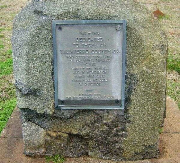 TALIAFERRO COUNTY WORLD WAR I MEMORIAL