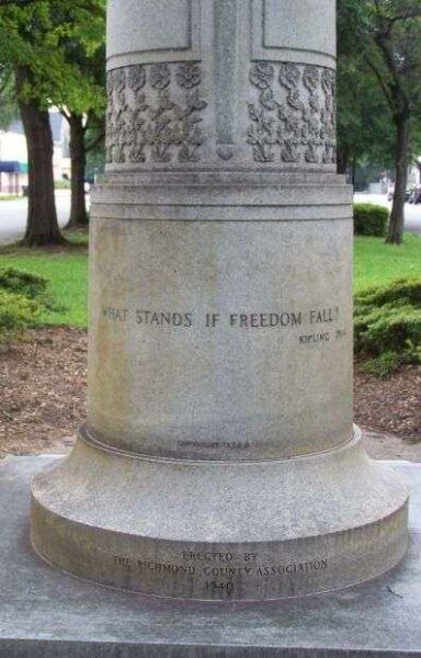 RICHMOND COUNTY WORLD WAR I MEMORIAL NARRATIVE STONE