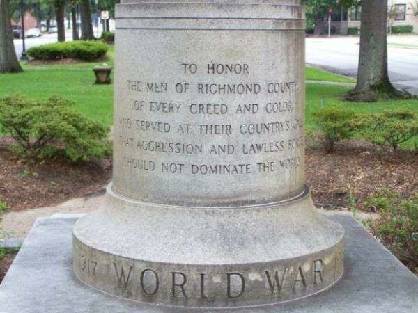 RICHMOND COUNTY WORLD WAR I MEMORIAL DEDICATION STONE