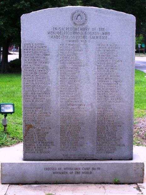 RICHMOND COUNTY WORLD WARS MEMORIAL FRONT