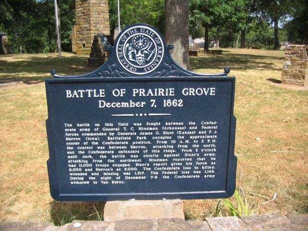 BATTLE OF PRAIRIE GROVE MEMORIAL MARKER