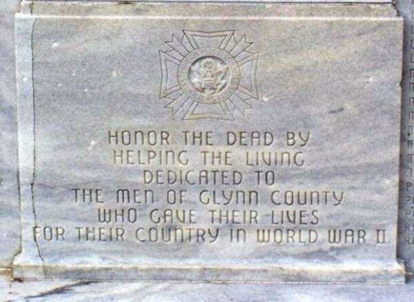 GLYNN COUNTY WAR MEMORIAL STONE B