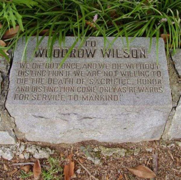WOODROW WILSON MEMORIAL TREE STONE