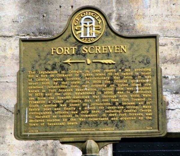 FORT SCREVEN WAR MEMORIAL MARKER
