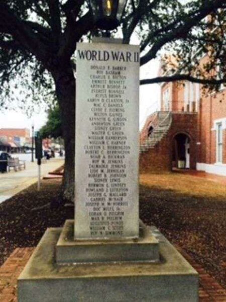 BURKE COUNTY WAR VETERAN’S MEMORIAL WORLD WAR II STONE