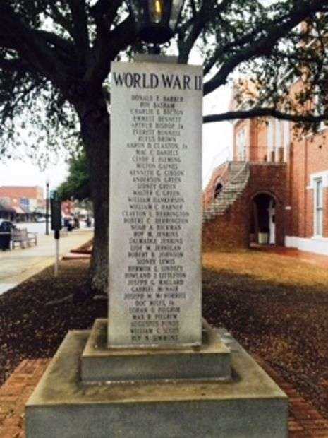 BURKE COUNTY WAR VETERAN’S MEMORIAL WORLD WAR II STONE