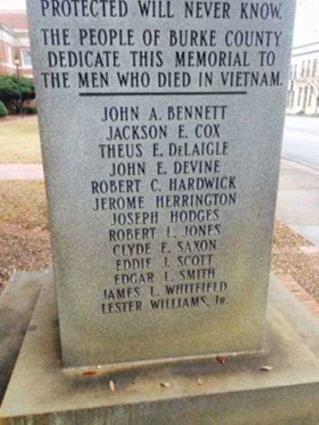 BURKE COUNTY WAR VETERAN’S MEMORIAL VIETNAM STONE