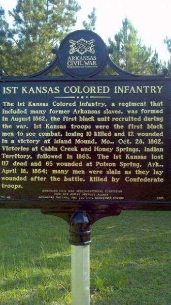 1ST KANSAS COLORED INFANTRY MEMORIAL MARKER