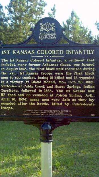 1ST KANSAS COLORED INFANTRY MEMORIAL MARKER
