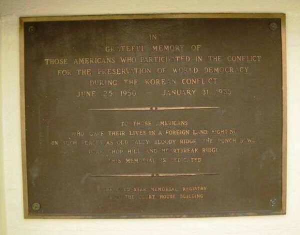 HILLSBOROUGH COUNTY WAR MEMORIAL PLAQUE C