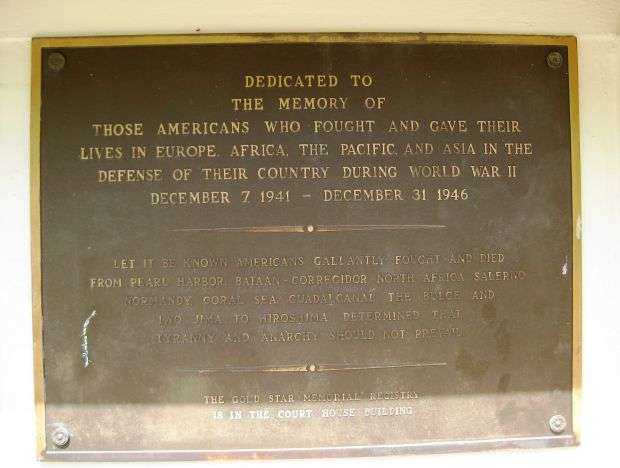 HILLSBOROUGH COUNTY WAR MEMORIAL PLAQUE B