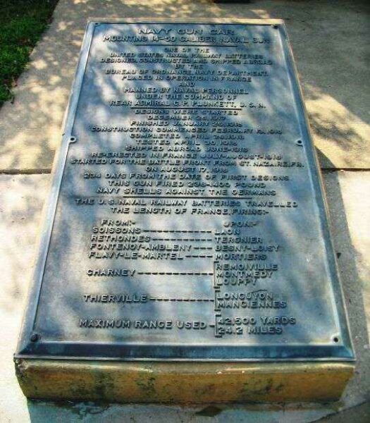 NAVY GUN CAR MEMORIAL PLAQUE