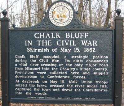 CHALK BLUFF IN THE CIVIL WAR MEMORIAL MARKER