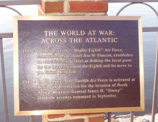 BOLLING AIR FORCE BASE MEMORIAL RIVER WALK PLAQUE I