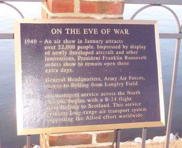 BOLLING AIR FORCE BASE MEMORIAL RIVER WALK PLAQUE G