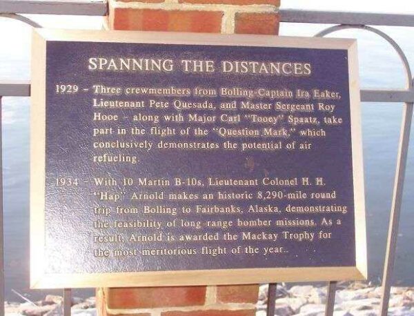 BOLLING AIR FORCE BASE MEMORIAL RIVER WALK PLAQUE F