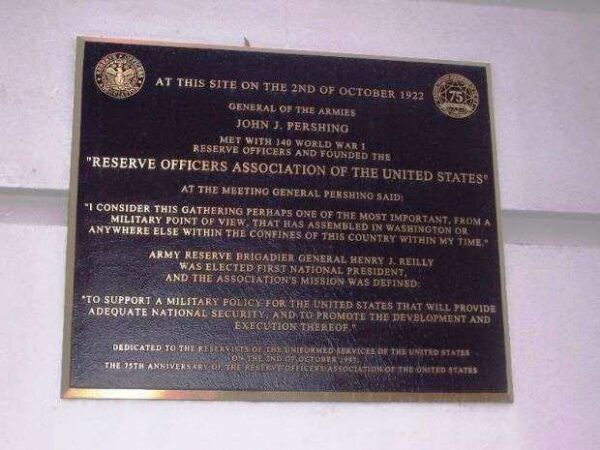 RESERVE OFFICERS ASSOCIATION OF THE UNITED STATES MEMORIAL PLAQUE