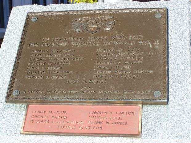 SUSSEX COUNTY WORLD WAR II MEMORIAL PLAQUE