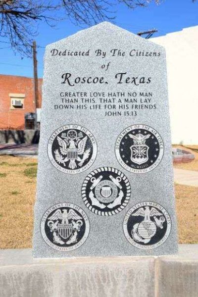ROSCOE VETERANS MEMORIAL FRONT