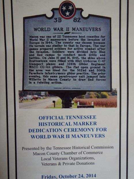 WORLD WAR II MANEUVERS MEMORIAL MARKER