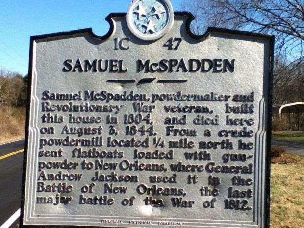 SAMUEL MCSPADDEN REVOLUTIONARY WAR SOLDIER MEMORIAL MARKER
