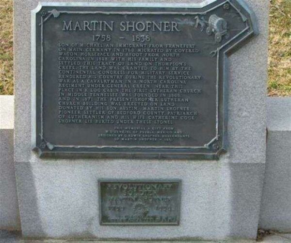 MARTIN SHOFNER REVOLUTIONARY WAR SOLDIER MEMORIAL