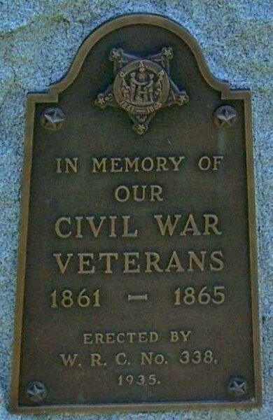 FORT RECOVERY CIVIL WAR VETERANS MEMORIAL PLAQUE