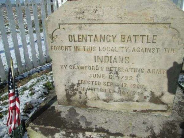 OLENTANGY BATTLE REVOLUTIONARY WAR MEMORIAL DEDICATION STONE