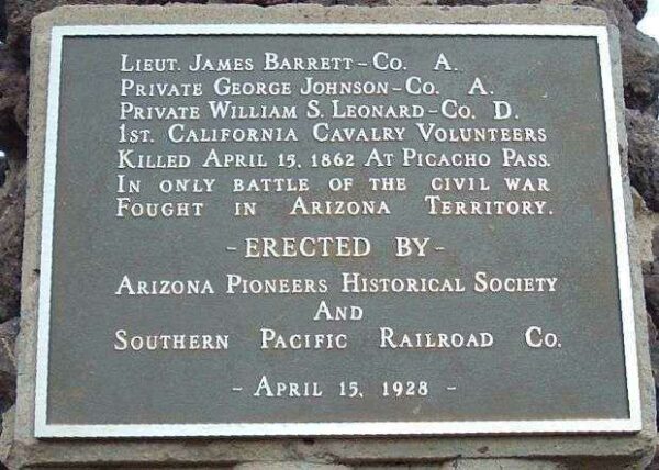 1ST CALIFORNIA CAVALRY VOLUNTEERS MEMORIAL PLAQUE