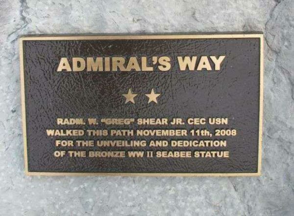 NORTH TONAWANDA U.S. NAVY SEABEE VETERANS MEMORIAL ADMIRAL’S WALKWAY PLAQUE B