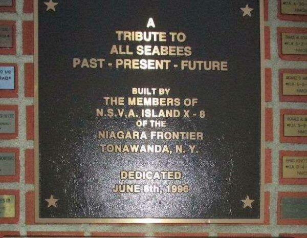 NORTH TONAWANDA U.S. NAVY SEABEE VETERANS MEMORIAL PLAQUE A