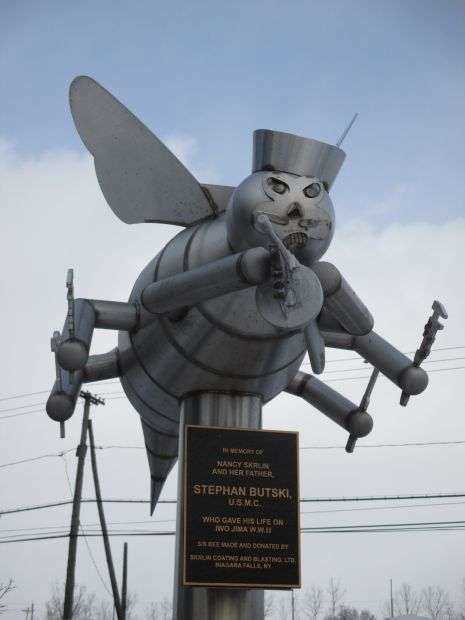 NORTH TONAWANDA STAINLESS STEEL BEE MEMORIAL STATUE