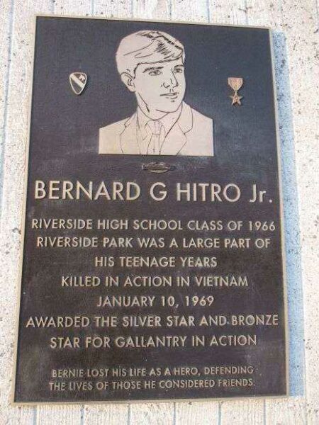 BERNARD G. HITRO JR. WAR MEMORIAL LIGHTHOUSE PLAQUE