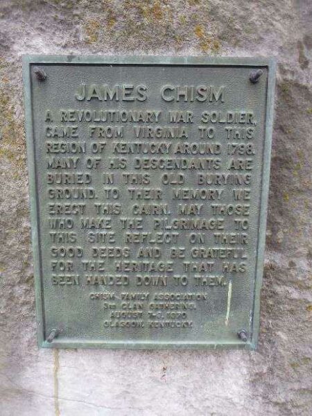 JAMES CHISM REVOLUTIONARY WAR SOLDIER MEMORIAL