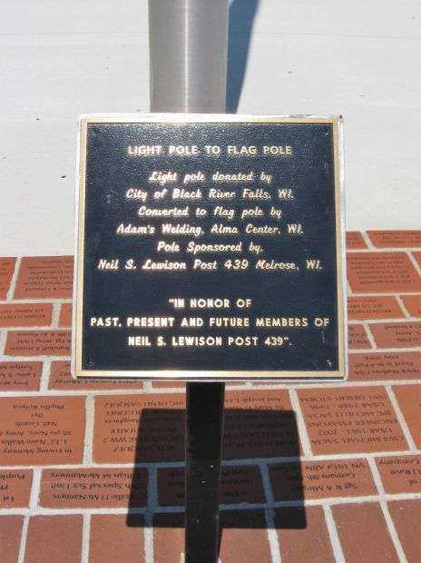 NEIL S. LEWISON POST 439 MEMORIAL FLAG POLE PLAQUE