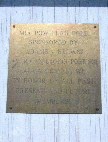JACKSON COUNTY MIA POW FLAG POLE MEMORIAL PLAQUE