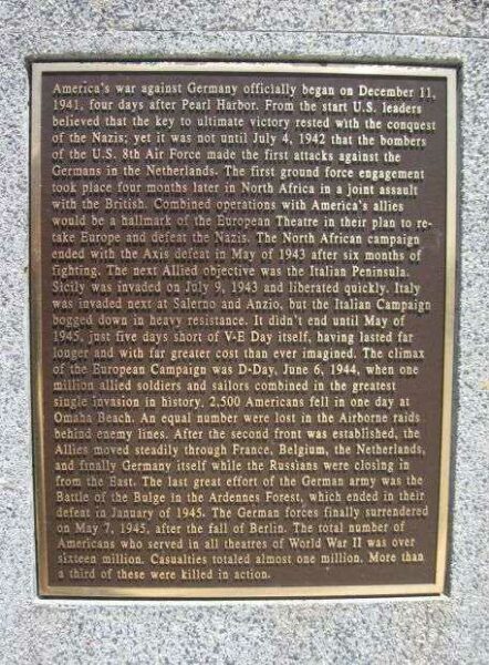 FIELD OF HONOR MEMORIAL PLAQUE G