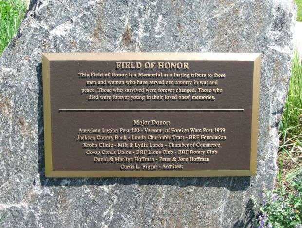 FIELD OF HONOR MEMORIAL PLAQUE A