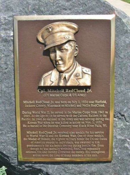 CPL. MITCHELL RED CLOUD JR. MEDAL OF HONOR MEMORIAL PLAQUE