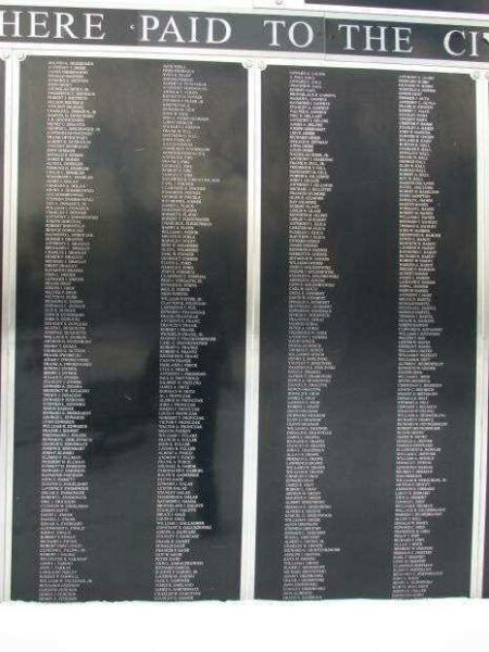 NORTH TONAWANDA WORLD WAR II MEMORIAL PLAQUE B