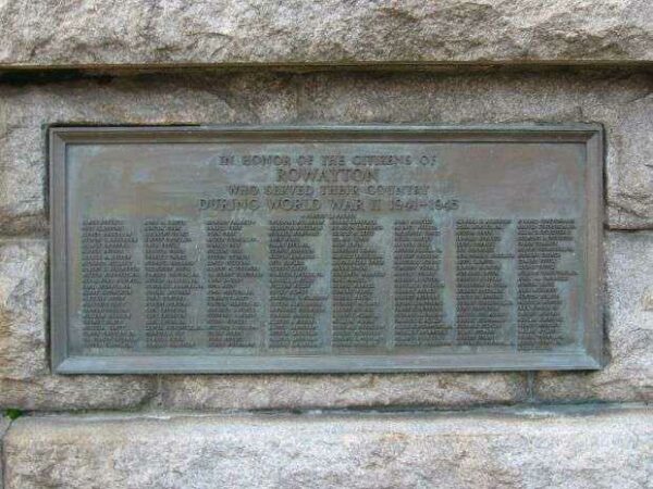 ROWAYTON WAR VETERANS MEMORIAL CANNON PLAQUE B