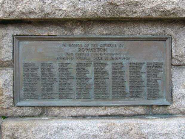 ROWAYTON WAR VETERANS MEMORIAL CANNON PLAQUE B