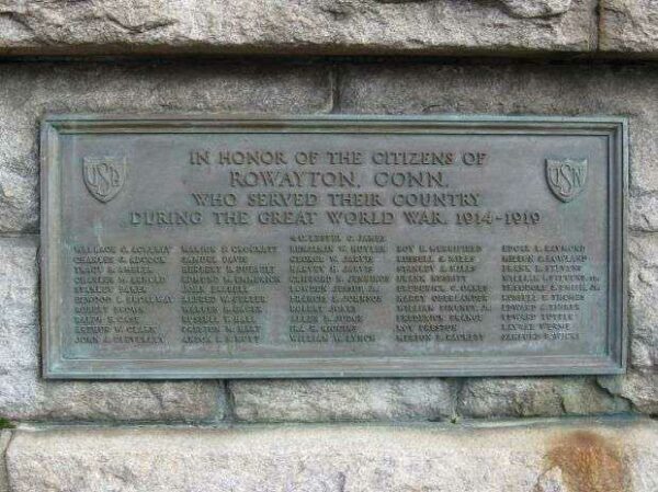 ROWAYTON WAR VETERANS MEMORIAL CANNON PLAQUE A