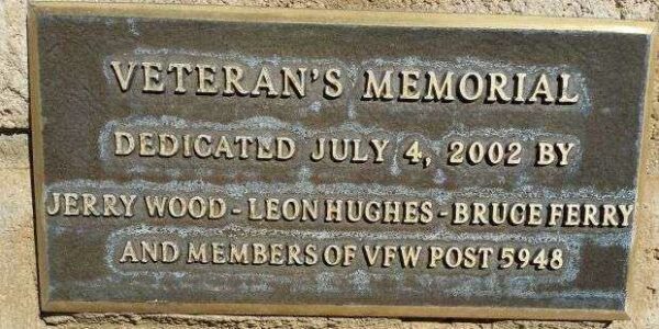 VFW POST 5948 VETERAN’S MEMORIAL DEDICATION PLAQUE