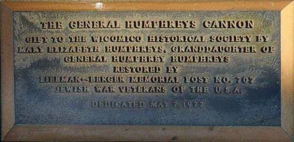 THE GENERAL HUMPHREYS CANNON MEMORIAL PLAQUE